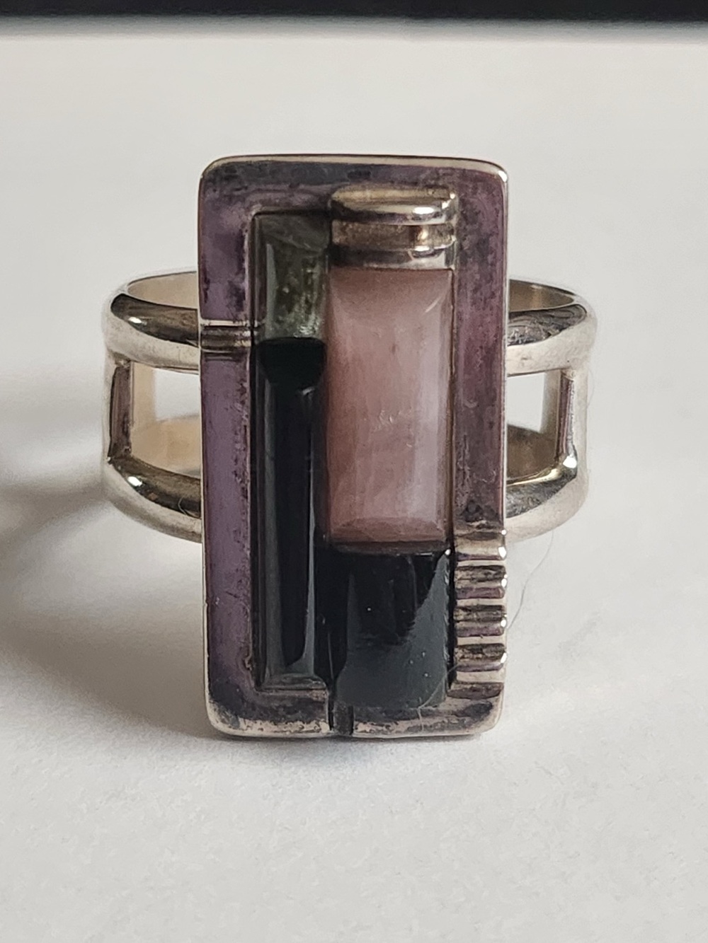 925 Sterling Silver Geometric Jay King Mine Finds DRT Multi Stone Ring Size 10.5